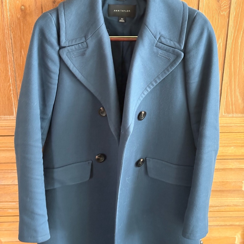 Ann Taylor Navy Double-Breasted Coat